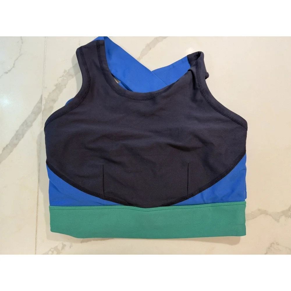 SummerSalt Marina Bikini Top Sz 4 Colorblock Beach Vacation Swim Cross Cross
